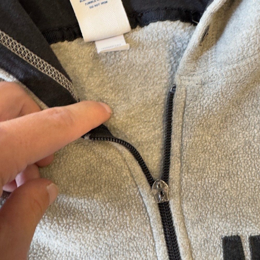 Old Navy Mens Gray Fleece Full Zip Hoodie Spellout Logo Medium - Picture 3 of 7